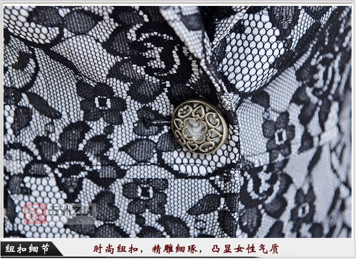 黑色女款一?？勐殬I(yè)工作服定做紐扣細(xì)節(jié)