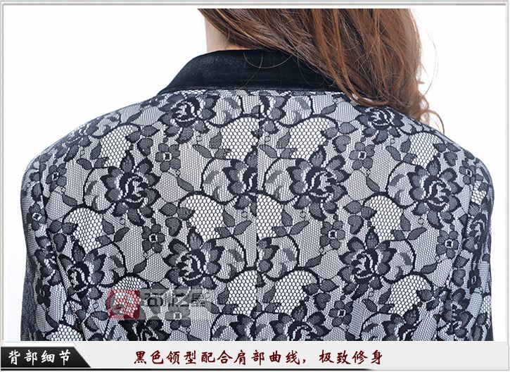 黑色女款一粒扣職業(yè)工作服定做背部細(xì)節(jié)圖